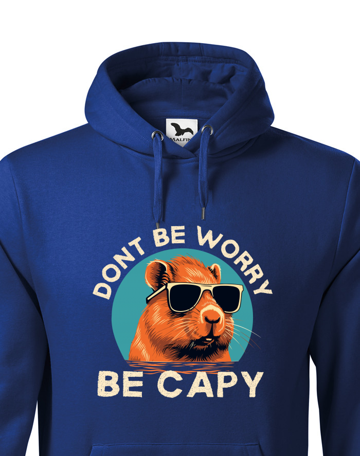 Don't worry be capy – pánská mikina s kapucí