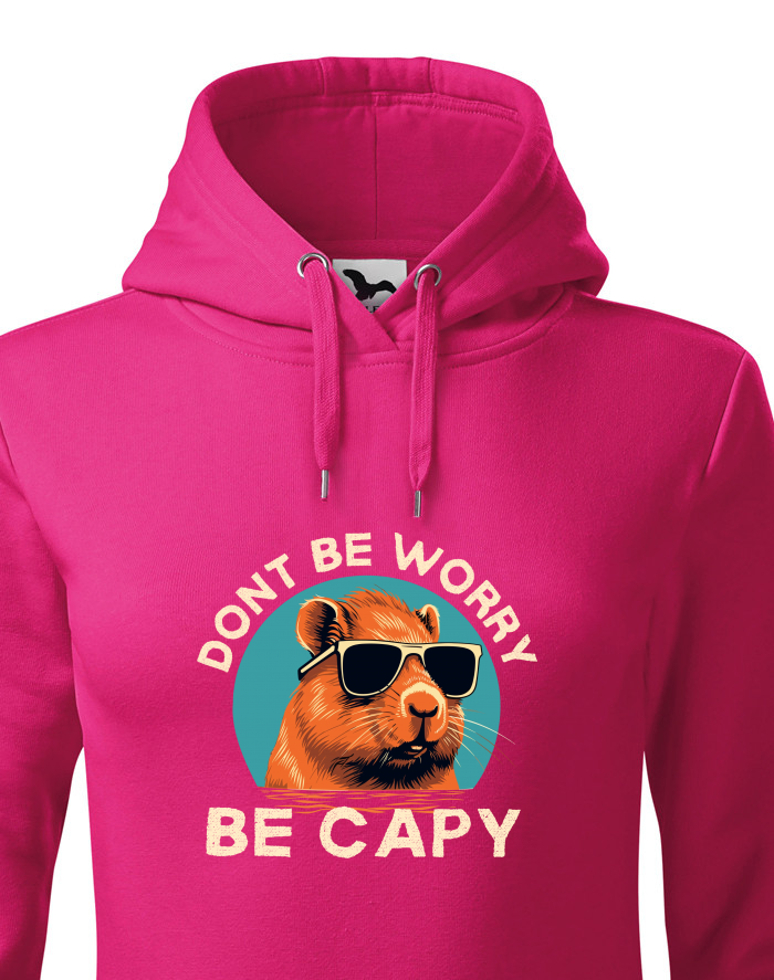 Dámská mikina s kapucí Don't worry be capy
