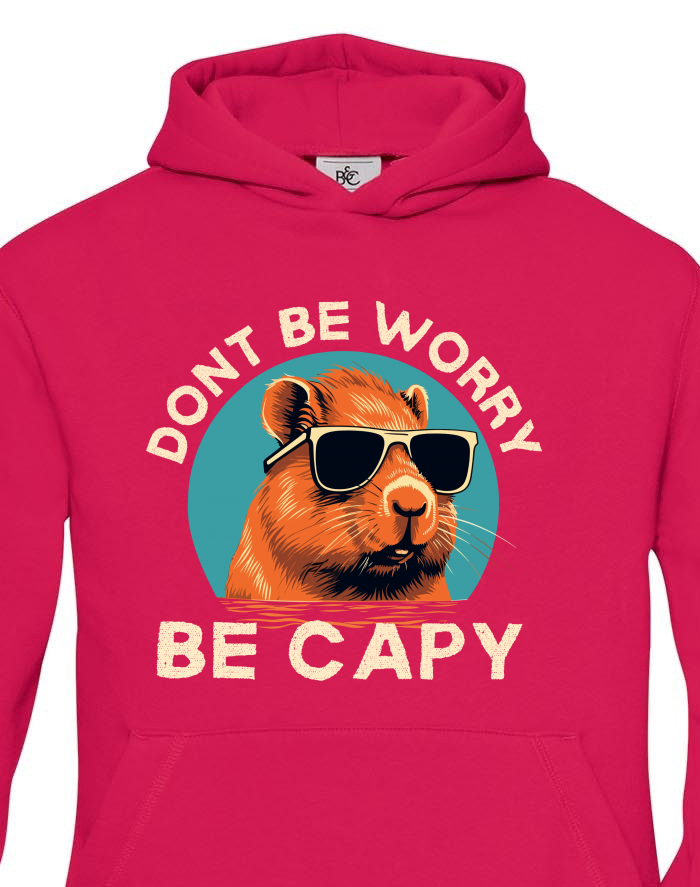 Dětská mikina s kapucí Don't worry be capy