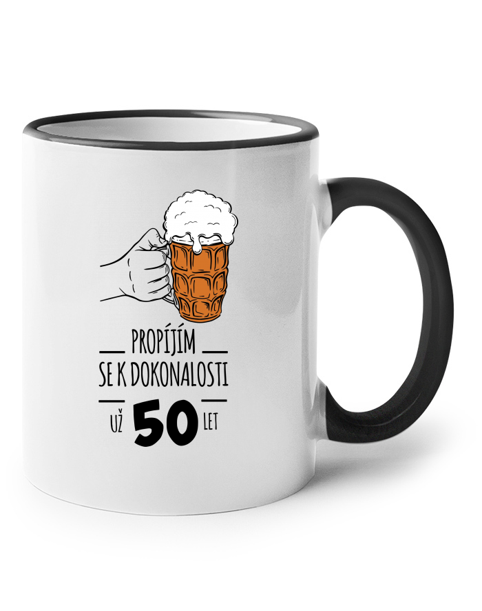 Keramický hrnek Propíjím se k dokonalosti, už 50 let
