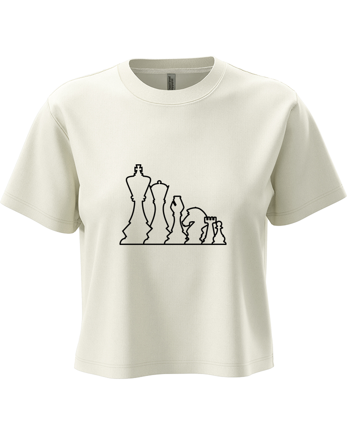 Dámský crop top Silueta šachových figurek