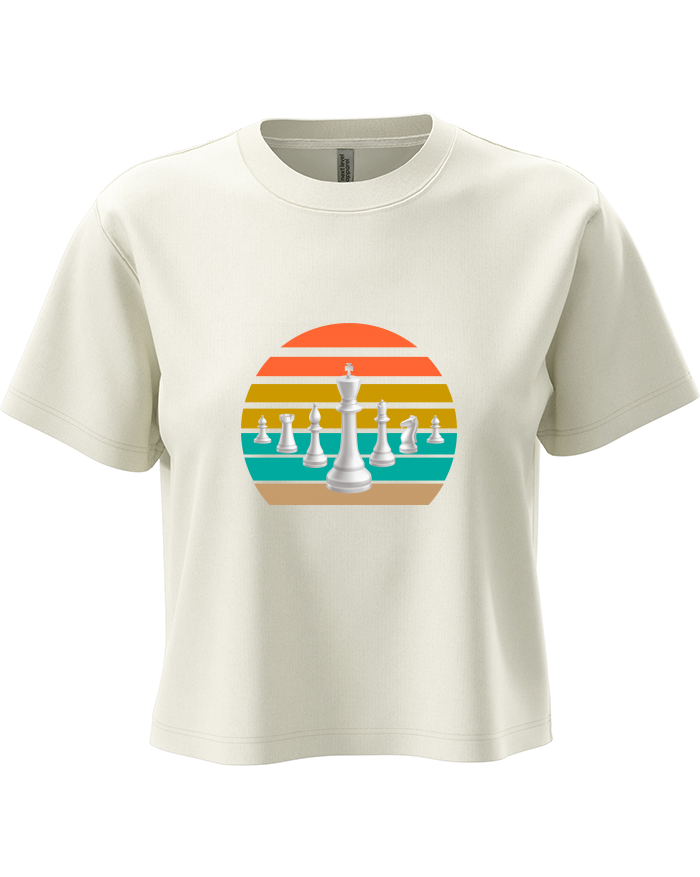 Dámský crop top Šachy vintage