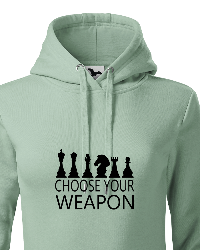 Dámská mikina s kapucí Šachy - choose your weapon