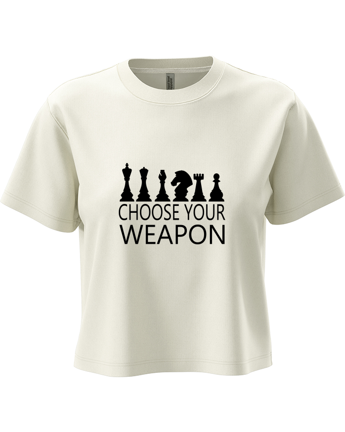 Šachy - choose your weapon crop top