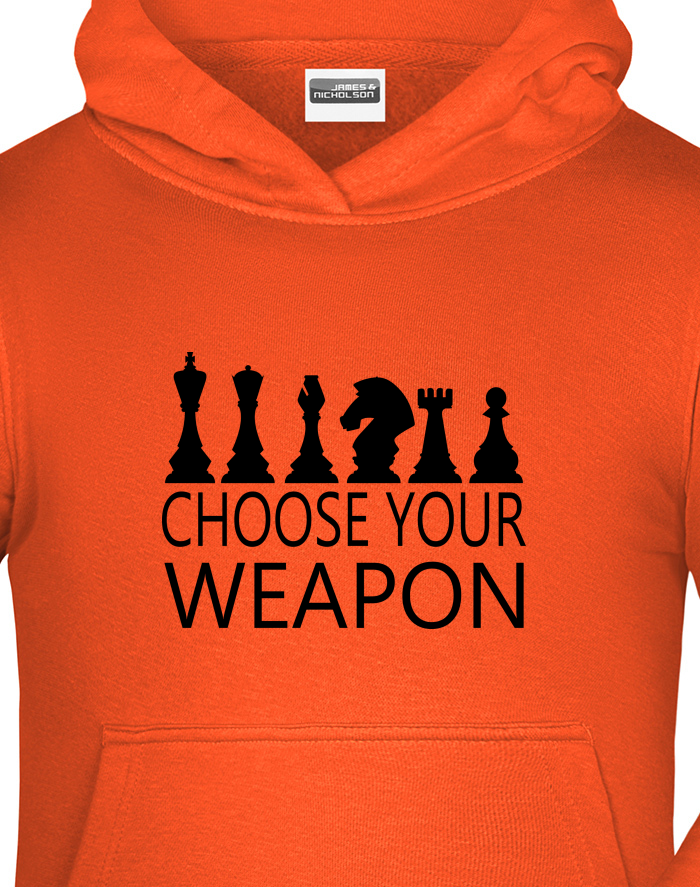 Dětská mikina s kapucí Šachy - choose your weapon
