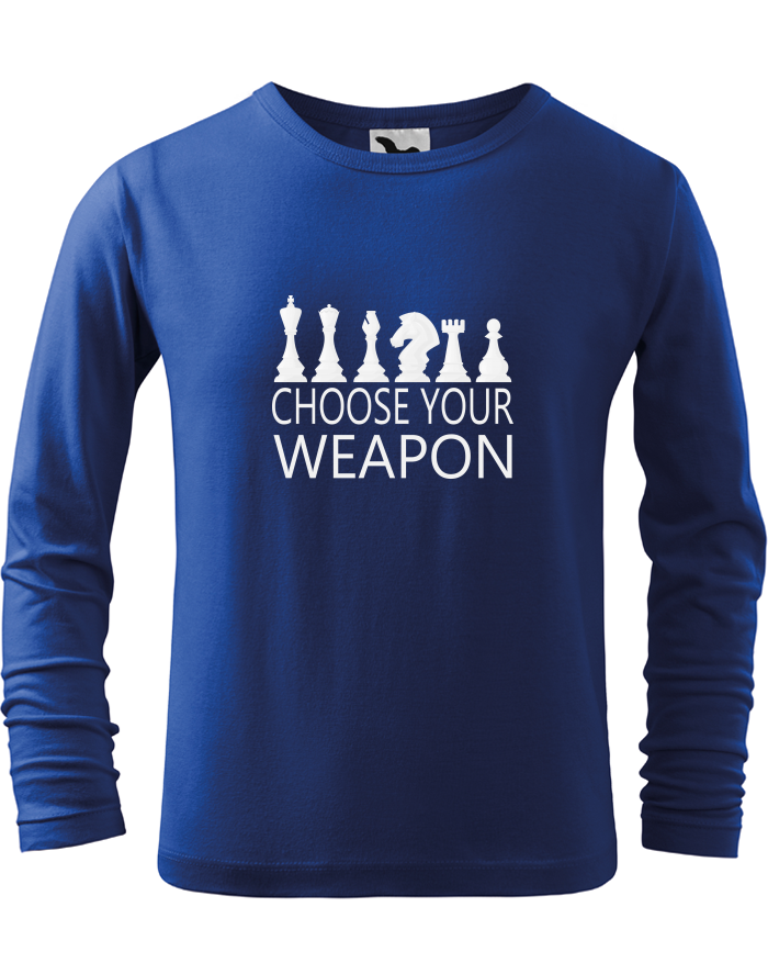 Dětské triko s dlouhým rukávem Šachy - choose your weapon