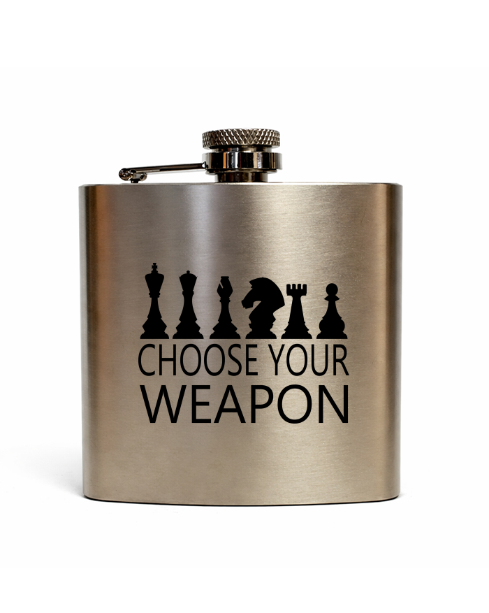 Nerezová placatka 180 ml - Šachy: Choose Your Weapon