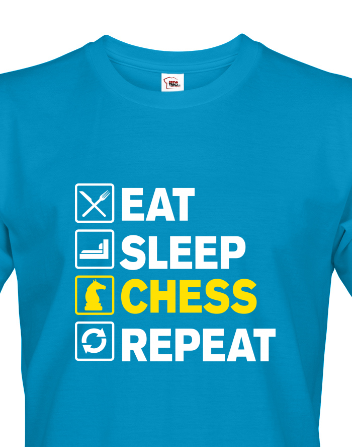 Pánské tričko Eat-Sleep-Chess-Repeat