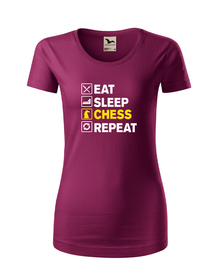 Dámské tričko Eat-Sleep-Chess-Repeat