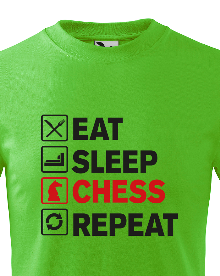 Dětské tričko Eat-Sleep-Chess-Repeat
