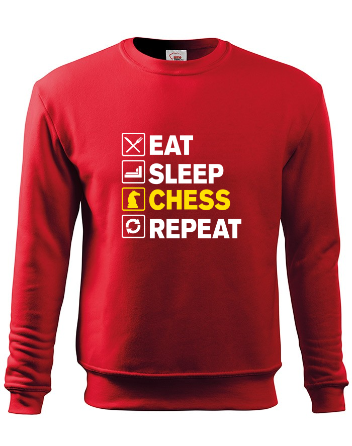 Dětská mikina bez kapuce Eat-Sleep-Chess-Repeat