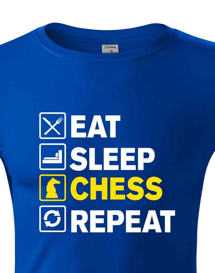 Tričko s dlouhým rukávem Eat-Sleep-Chess-Repeat