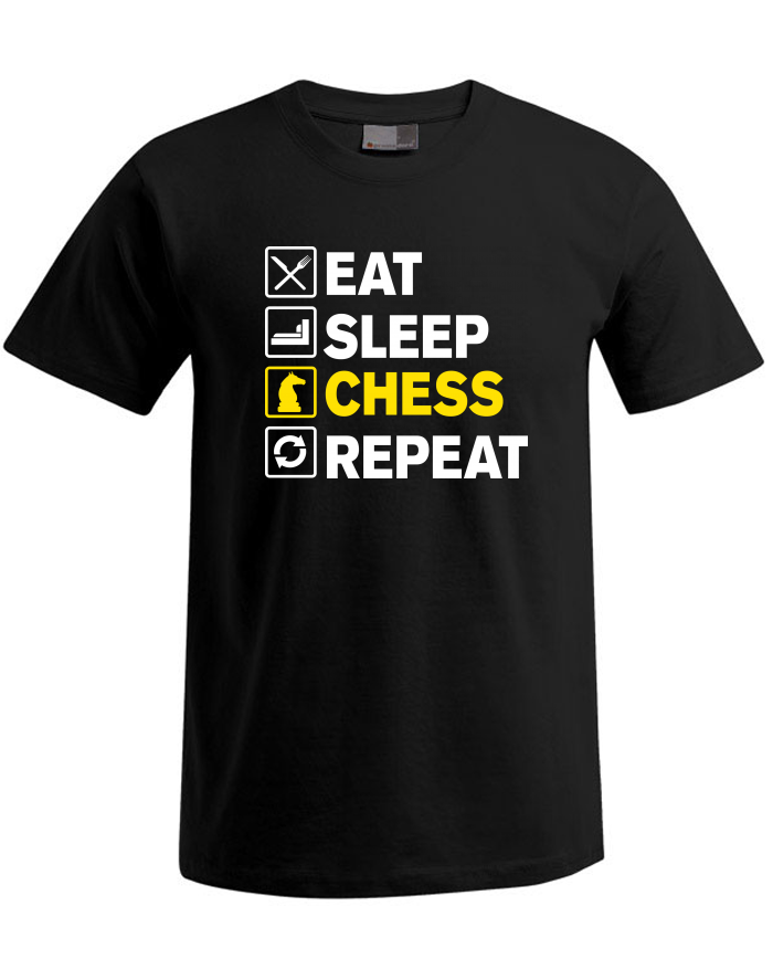 Pánské tričko Plus Size Eat-Sleep-Chess-Repeat