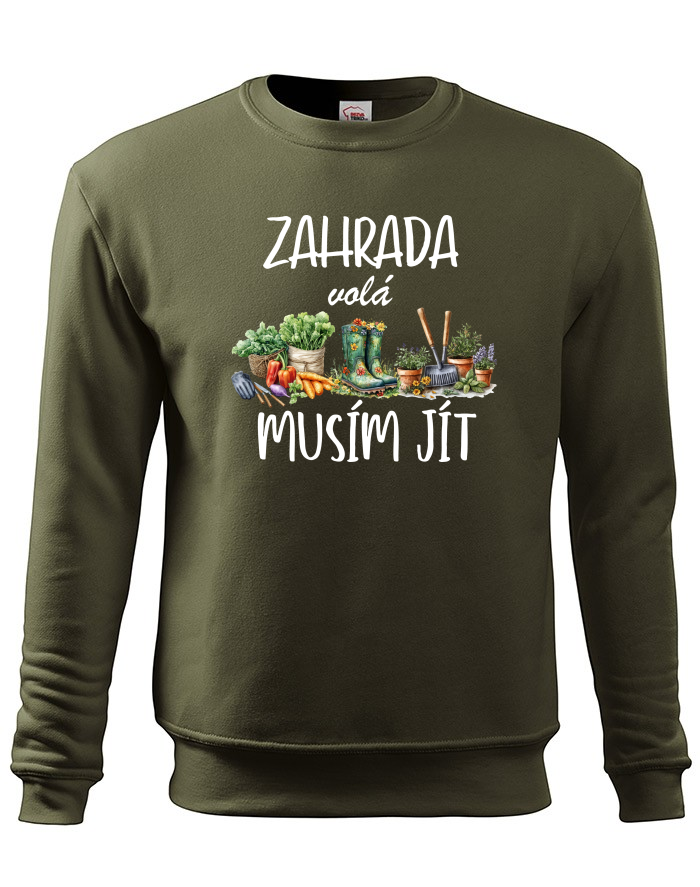Pánská mikina bez kapuce Zahrada volá