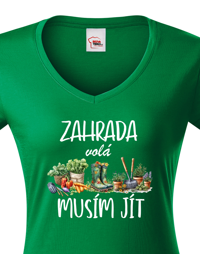 Dámské tričko Zahrada volá - motiv zeleninové zahrady