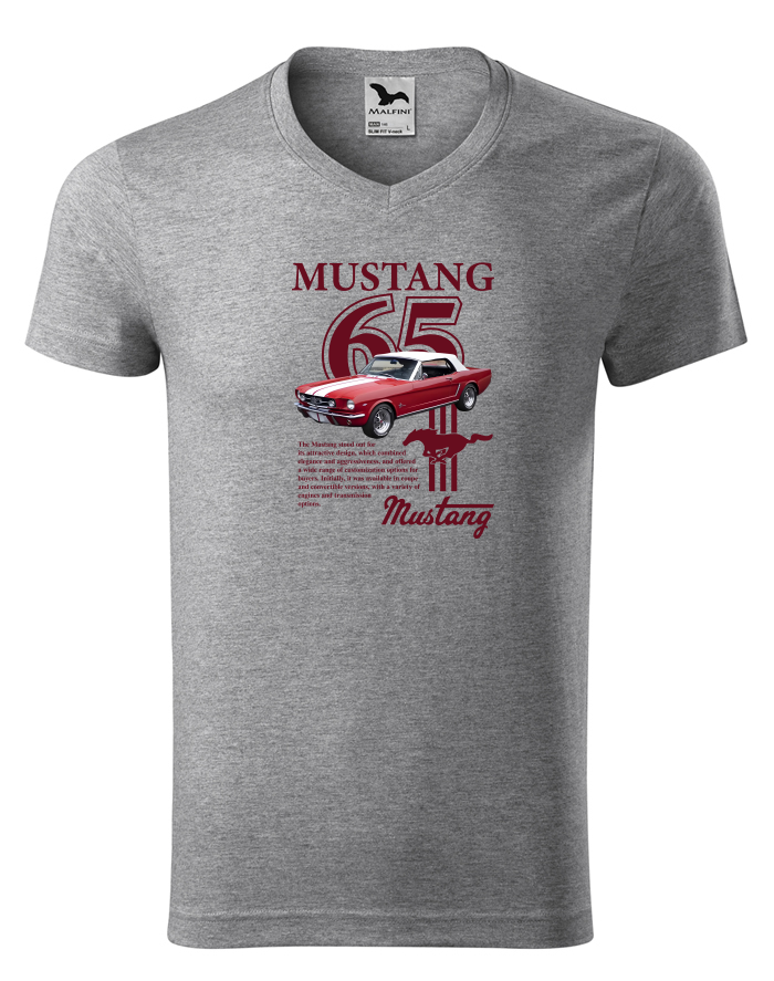 Pánské tričko s výstřihem do V Ford Mustang 65