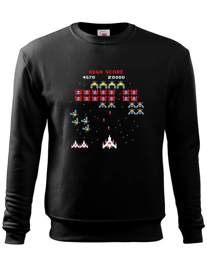 Dětská mikina bez kapuce High Score – retro Galaga