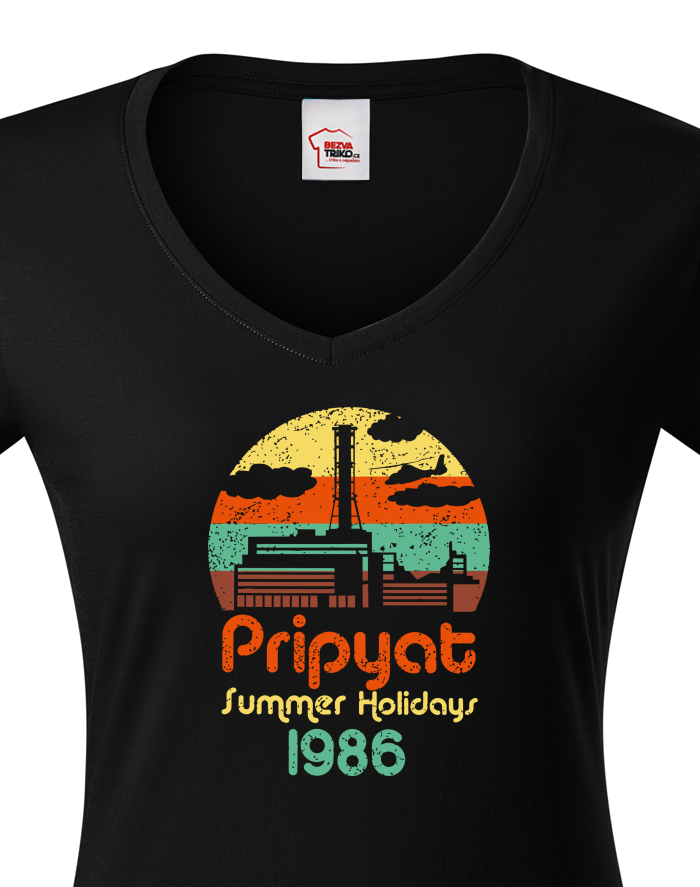 Pripyat Summer Holidays 1986 – dámské tričko s výstřihem do V