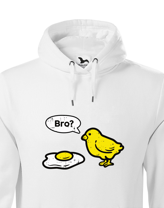 Pánská mikina s kapucí Bro? - kuře a vejce