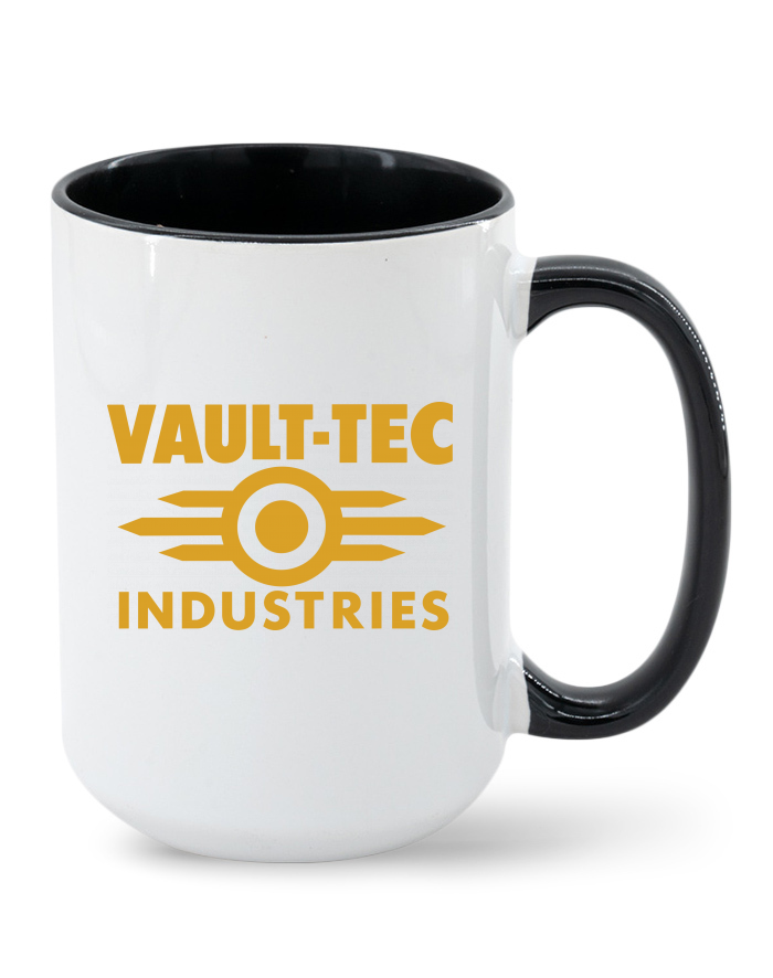 Keramický hrnek Vault-Tec – barevný vnitřek a ucho