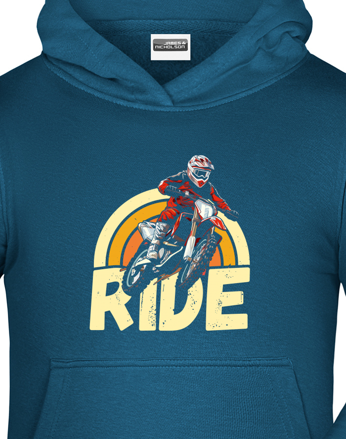 Dětská mikina s kapucí Motokros RIDE
