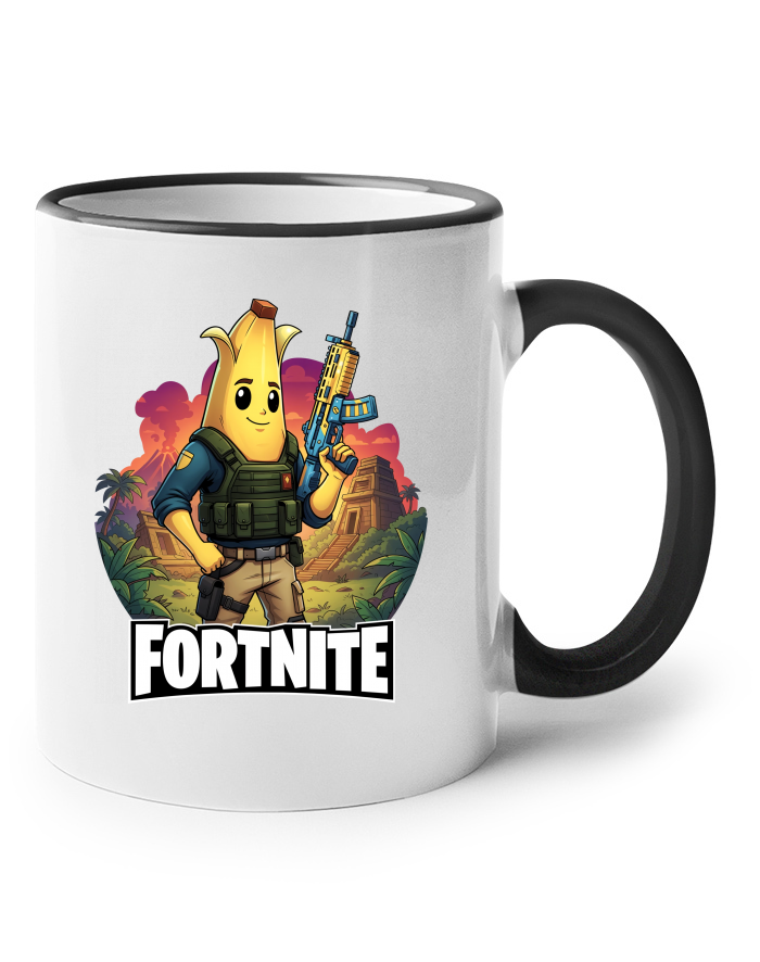 Keramický hrnek s barevným uchem – Peely Fortnite