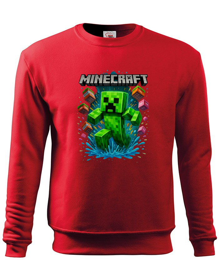 Dětská mikina bez kapuce Creeper – Minecraft