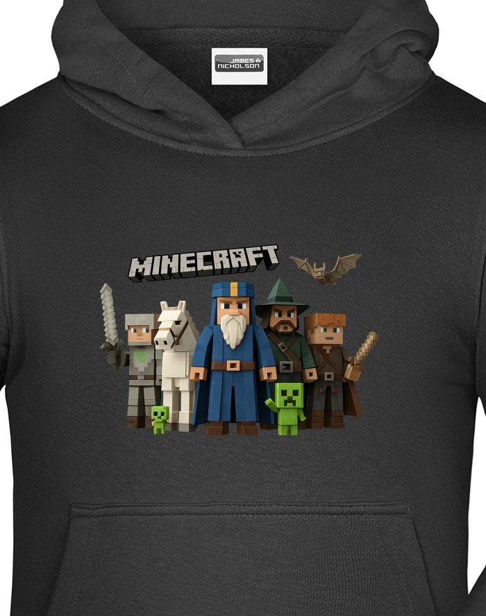 Dětská mikina s kapucí Minecraft – parta z Overworldu