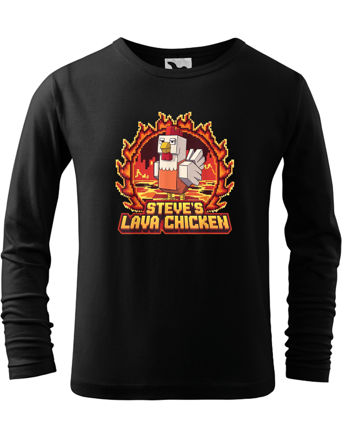 Dětské triko s dlouhým rukávem Steve´s Lava Chicken