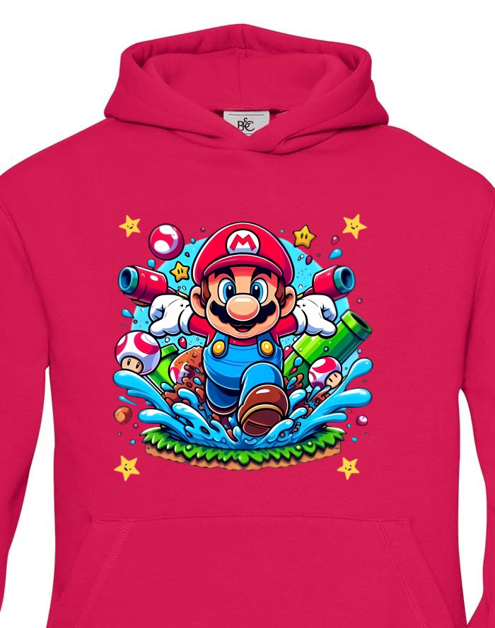 Dětská mikina s kapucí Super Mario vodní akce