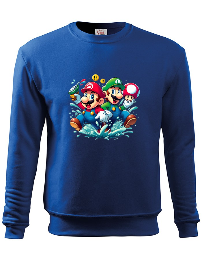 Dětská mikina bez kapuce Super Mario a Luigi