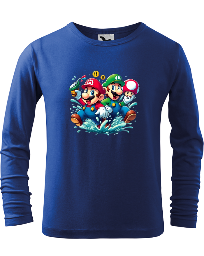 Dětské triko s dlouhým rukávem Super Mario a Luigi