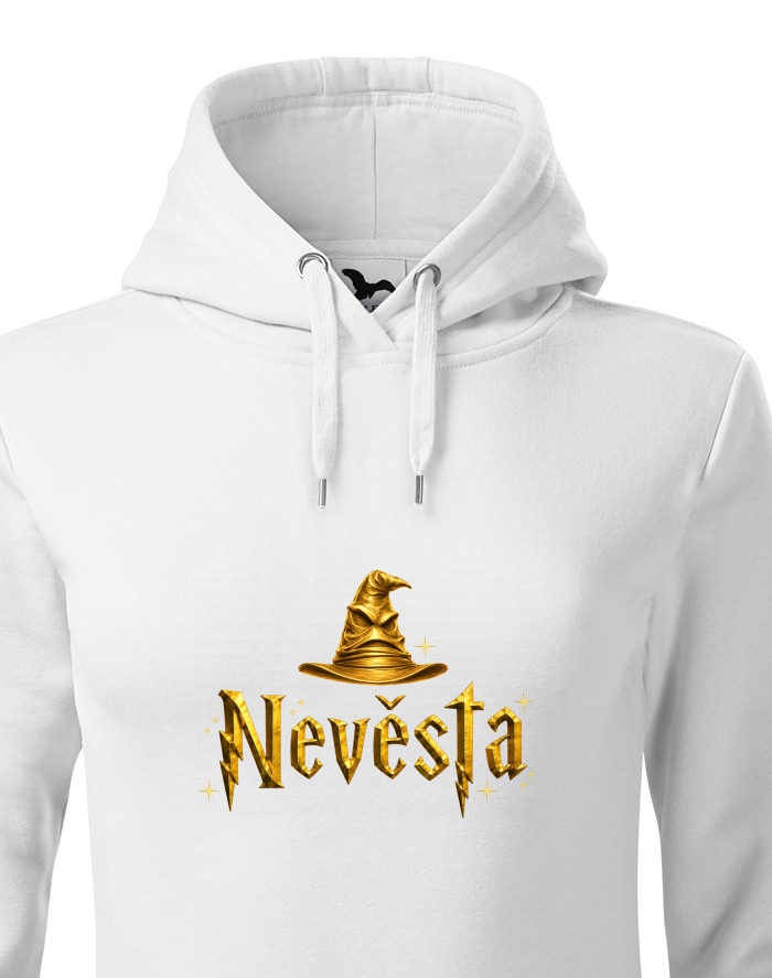 Dámská mikina s kapucí - Nevěsta kouzelnický motiv