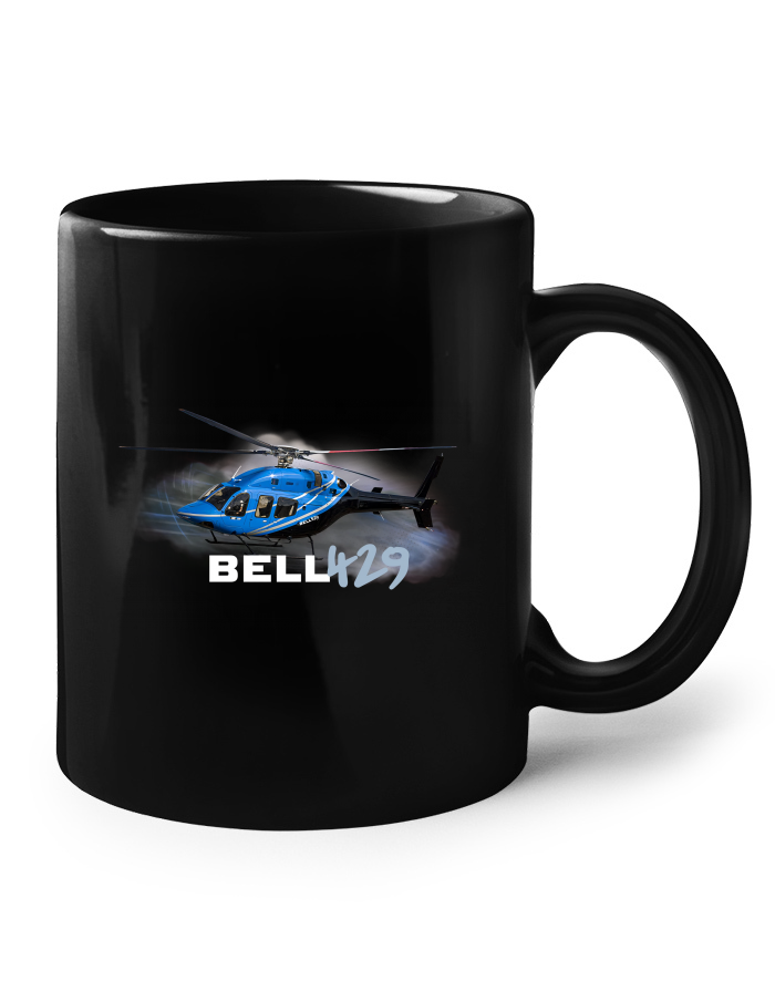 Bell 429 – černý keramický hrnek