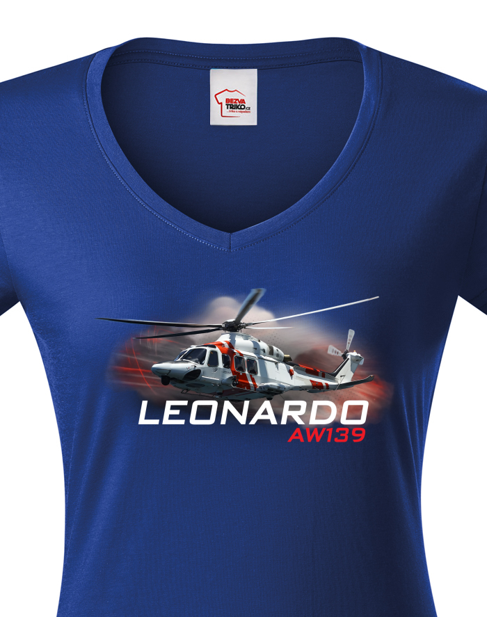 Dámské tričko s výstřihem do V - Leonardo AW139