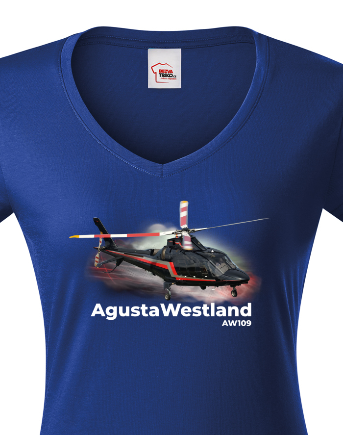 Dámské tričko s výstřihem do V – AgustaWestland AW109
