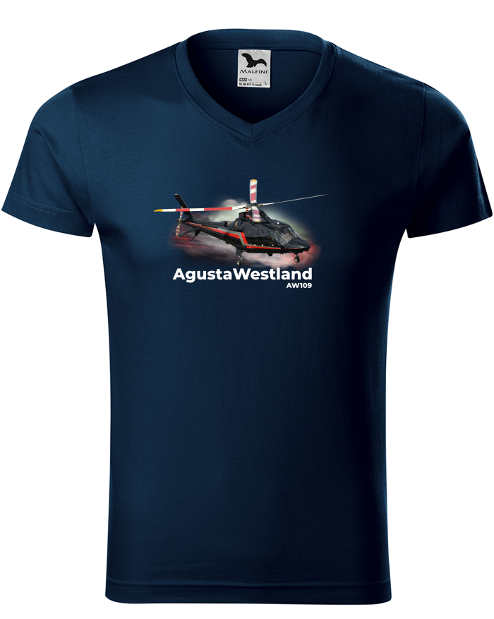 Pánské tričko s výstřihem do V AgustaWestland AW109