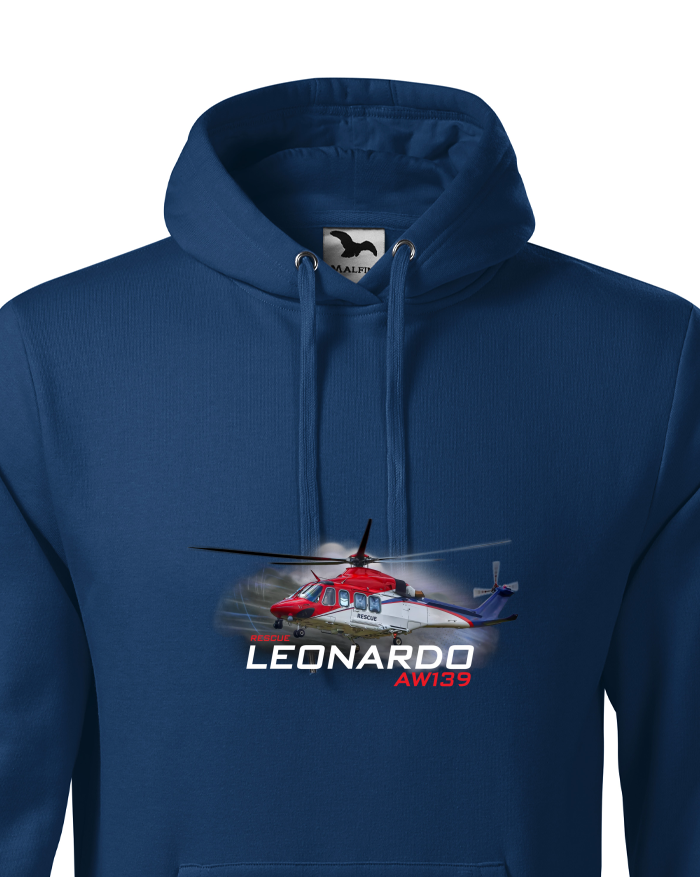 Pánská mikina s kapucí Leonardo AW139 Rescue
