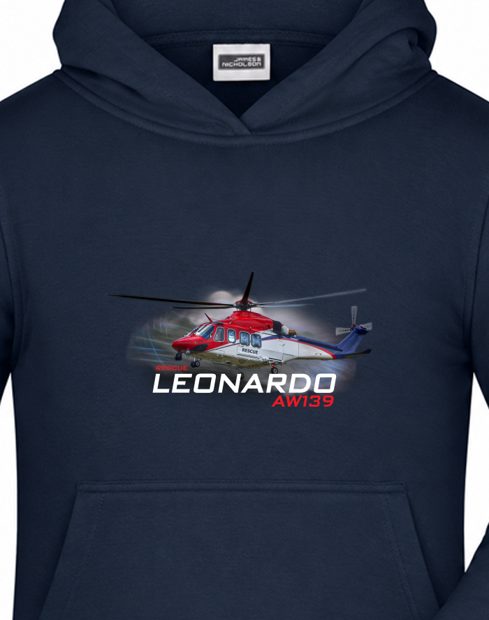 Dětská mikina s kapucí Leonardo AW139 Rescue