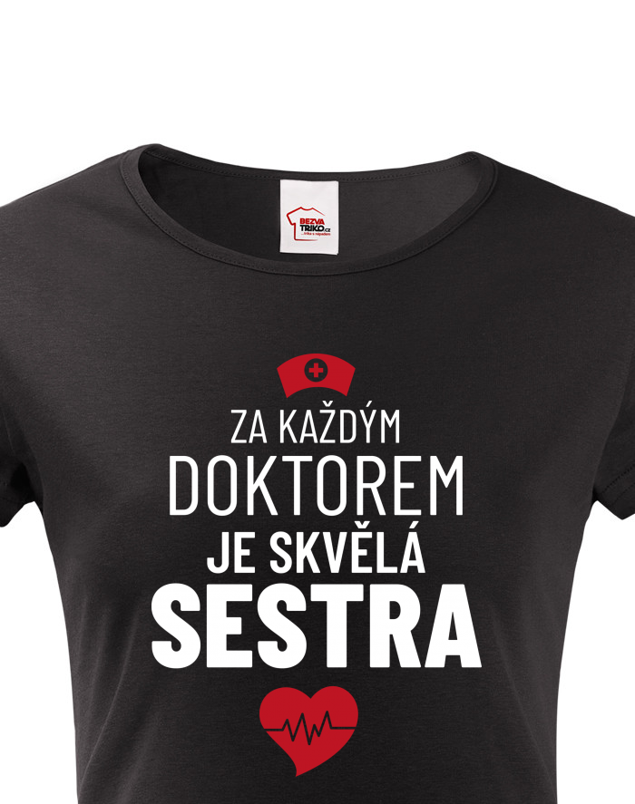 Dámské tričko pro zdravotní sestry - srdce s EKG