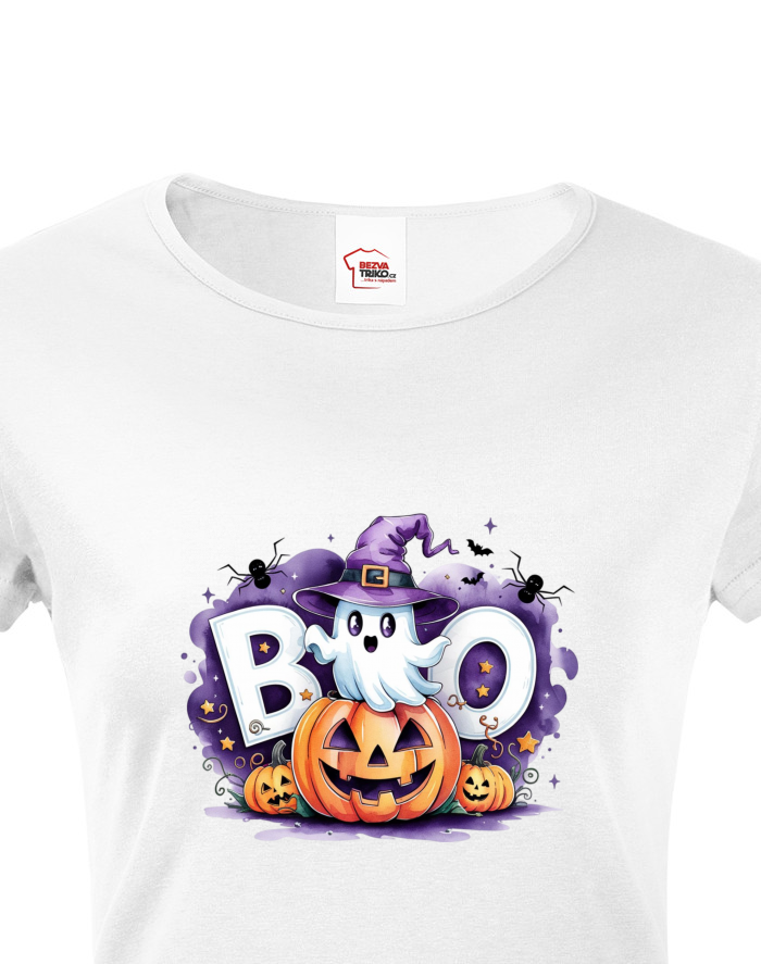 Dámské tričko s duchem a dýní BOO