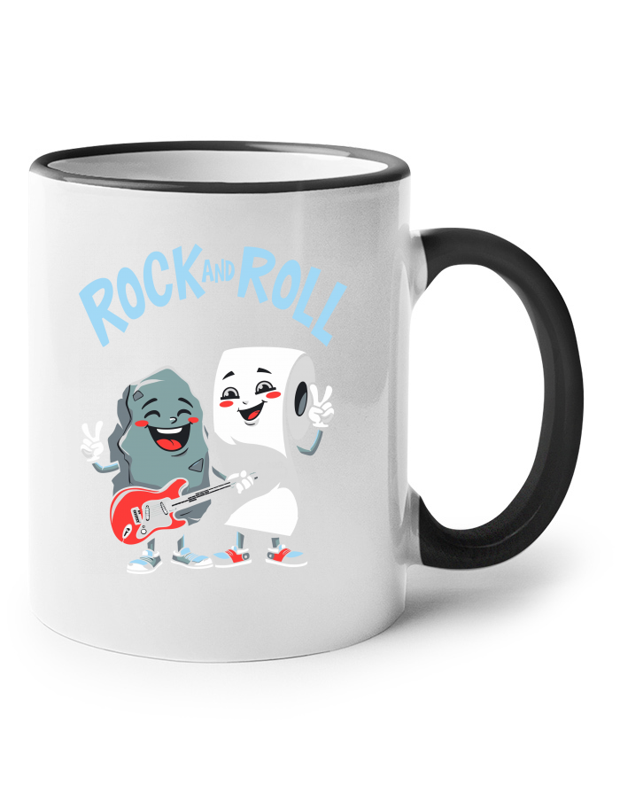 Keramický hrnek s barevným uchem Rock and Roll
