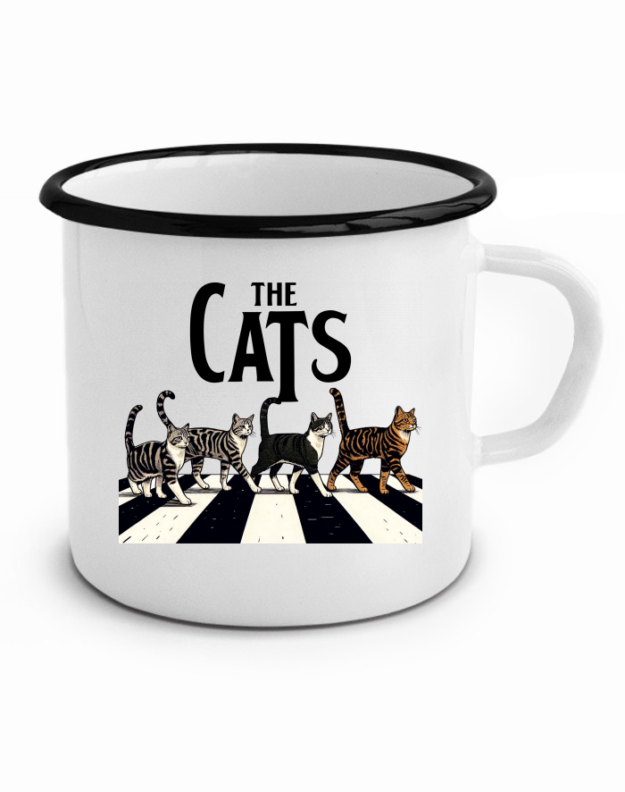 Plechový hrneček The Cats – kočky na přechodu