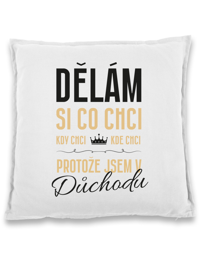 Bavlněný polštář Jsem v důchodu