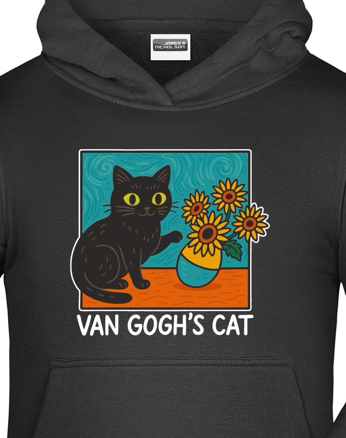 Dětská mikina s kapucí Van Gogh´s Cat