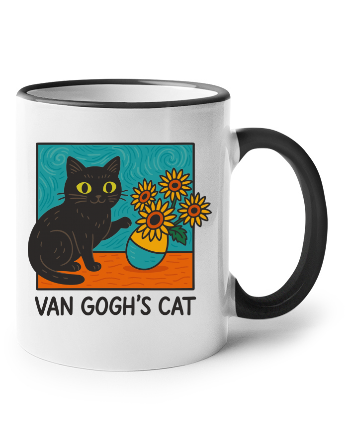 Keramický hrnek Van Gogh´s Cat s barevným uchem