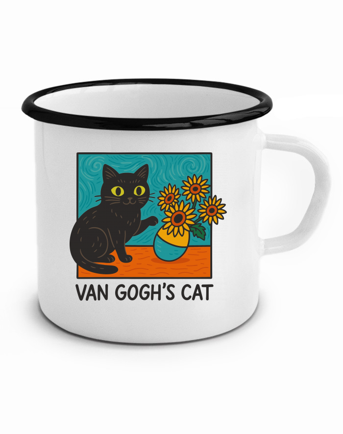 Plechový hrneček Van Gogh´s Cat