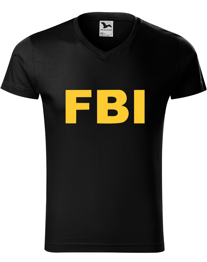 FBI pánské tričko s výstřihem do V