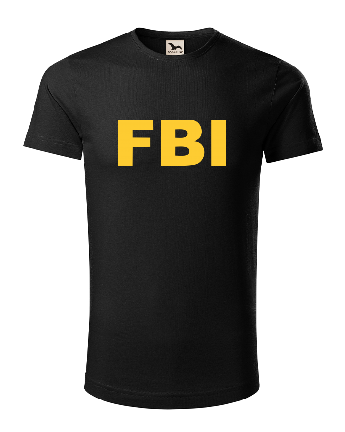 Pánské tričko FBI – žlutý potisk