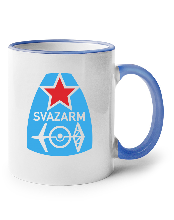 Keramický hrnek Svazarm - modrý s červenou hvězdou